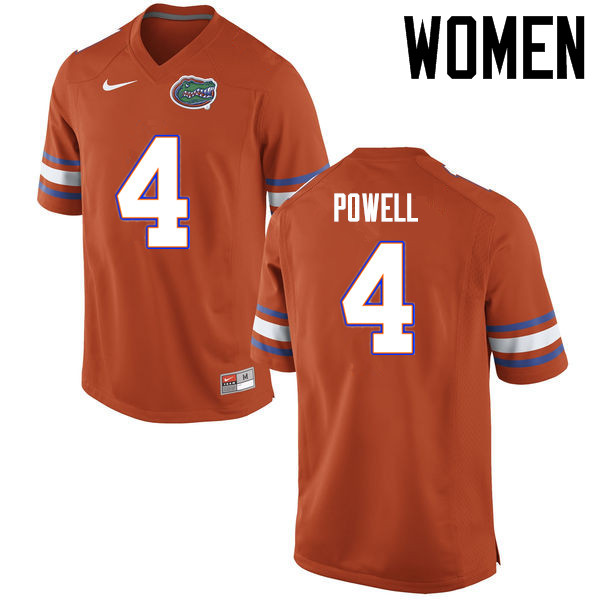 Women Florida Gators #4 Brandon Powell College Football Jerseys Sale-Orange